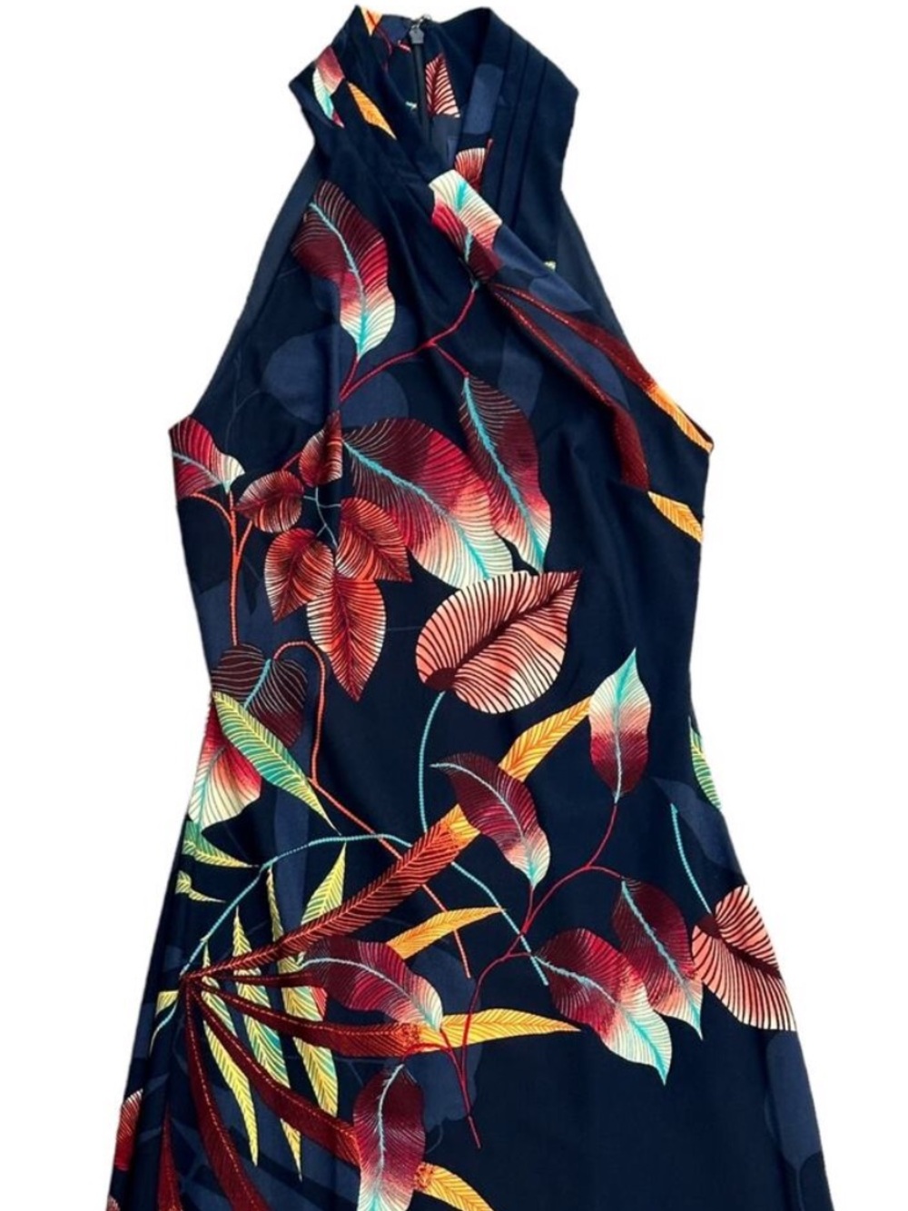 Rachel Roy Navy Floral Halter Dress XL - Picture 9 of 11